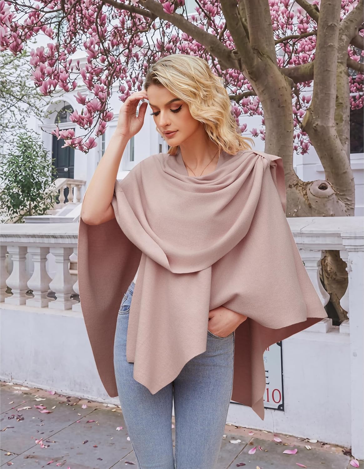 Womens Cross Front Poncho Shawl Wrap Elegant Wedding Formal Gift - Colors A