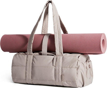 Reiki Gym Bag for Women Puffy Yoga Mat Travel Weekender Duffle Bag