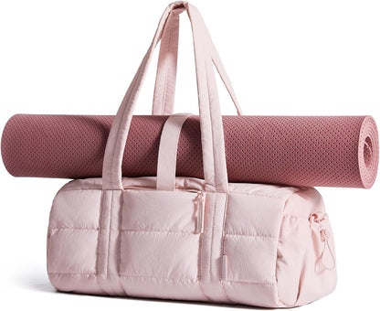 Reiki Gym Bag for Women Puffy Yoga Mat Travel Weekender Duffle Bag