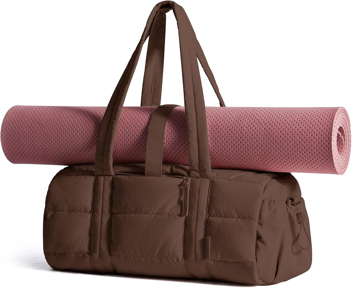 Reiki Gym Bag for Women Puffy Yoga Mat Travel Weekender Duffle Bag