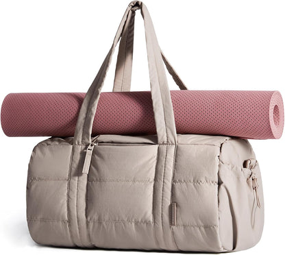 Reiki Gym Bag for Women Puffy Yoga Mat Travel Weekender Duffle Bag