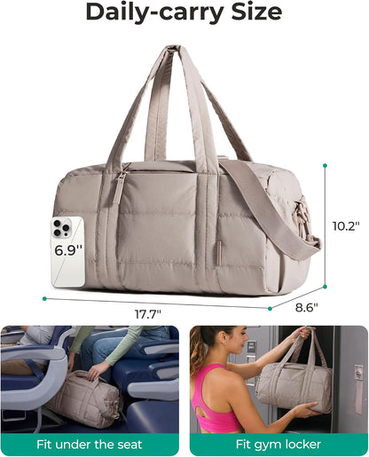 Reiki Gym Bag for Women Puffy Yoga Mat Travel Weekender Duffle Bag