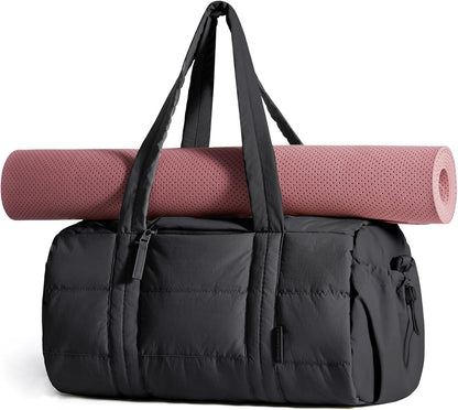 Reiki Gym Bag for Women Puffy Yoga Mat Travel Weekender Duffle Bag