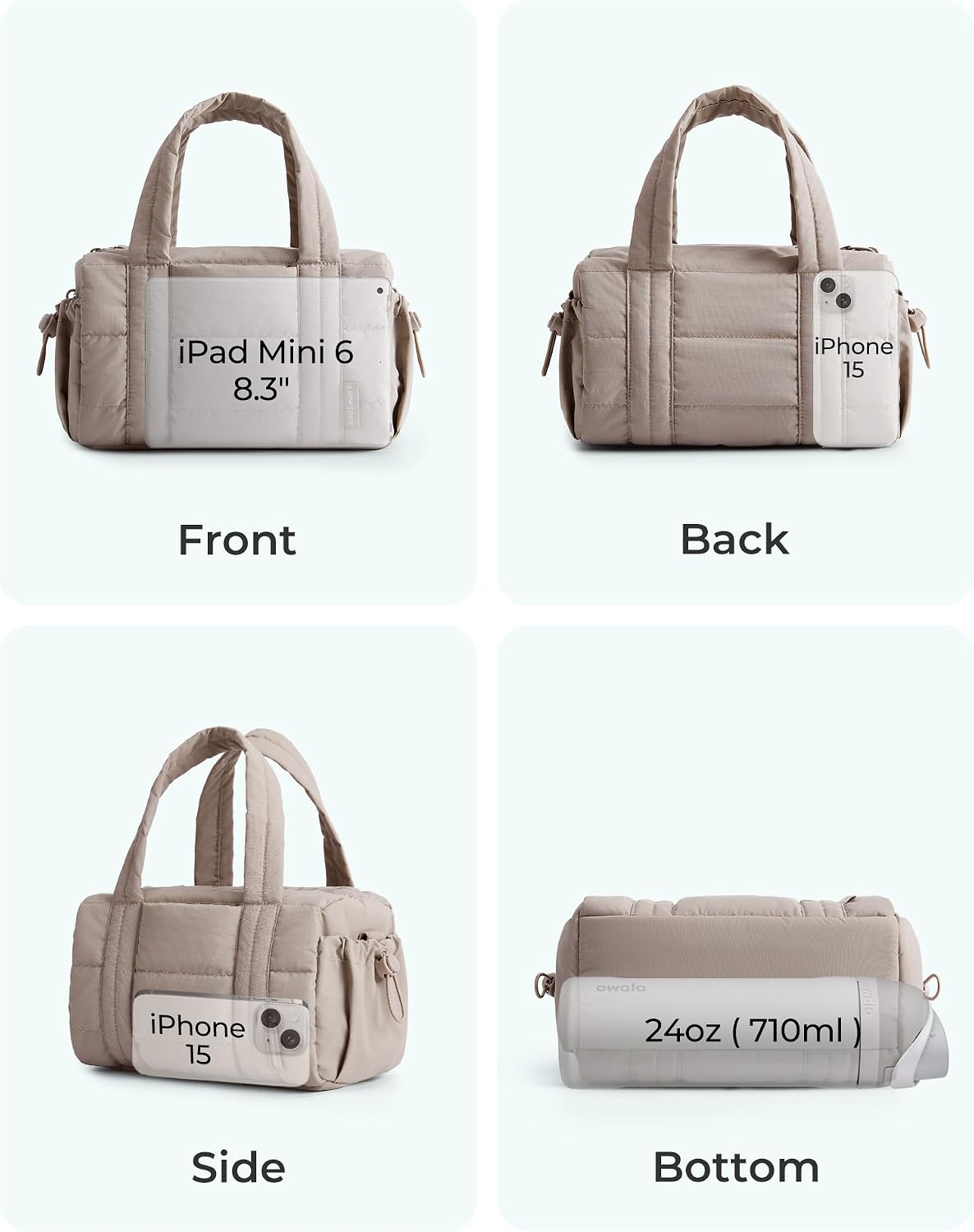 Reiki Gym Bag for Women Puffy Yoga Mat Travel Weekender Duffle Bag