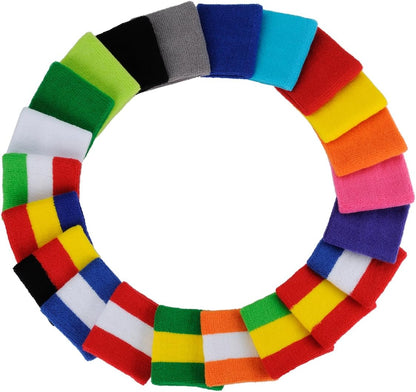 Sweatband Set Sports Headband Wristband Set Sweatbands Terry Cloth Wristband Wrist Sweatband Headbands Moisture Wicking Sweat Absorbing Head Band