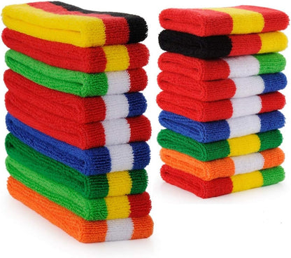 Sweatband Set Sports Headband Wristband Set Sweatbands Terry Cloth Wristband Wrist Sweatband Headbands Moisture Wicking Sweat Absorbing Head Band