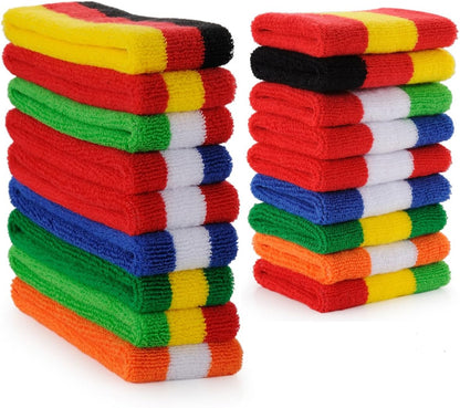 Sweatband Set Sports Headband Wristband Set Sweatbands Terry Cloth Wristband Wrist Sweatband Headbands Moisture Wicking Sweat Absorbing Head Band