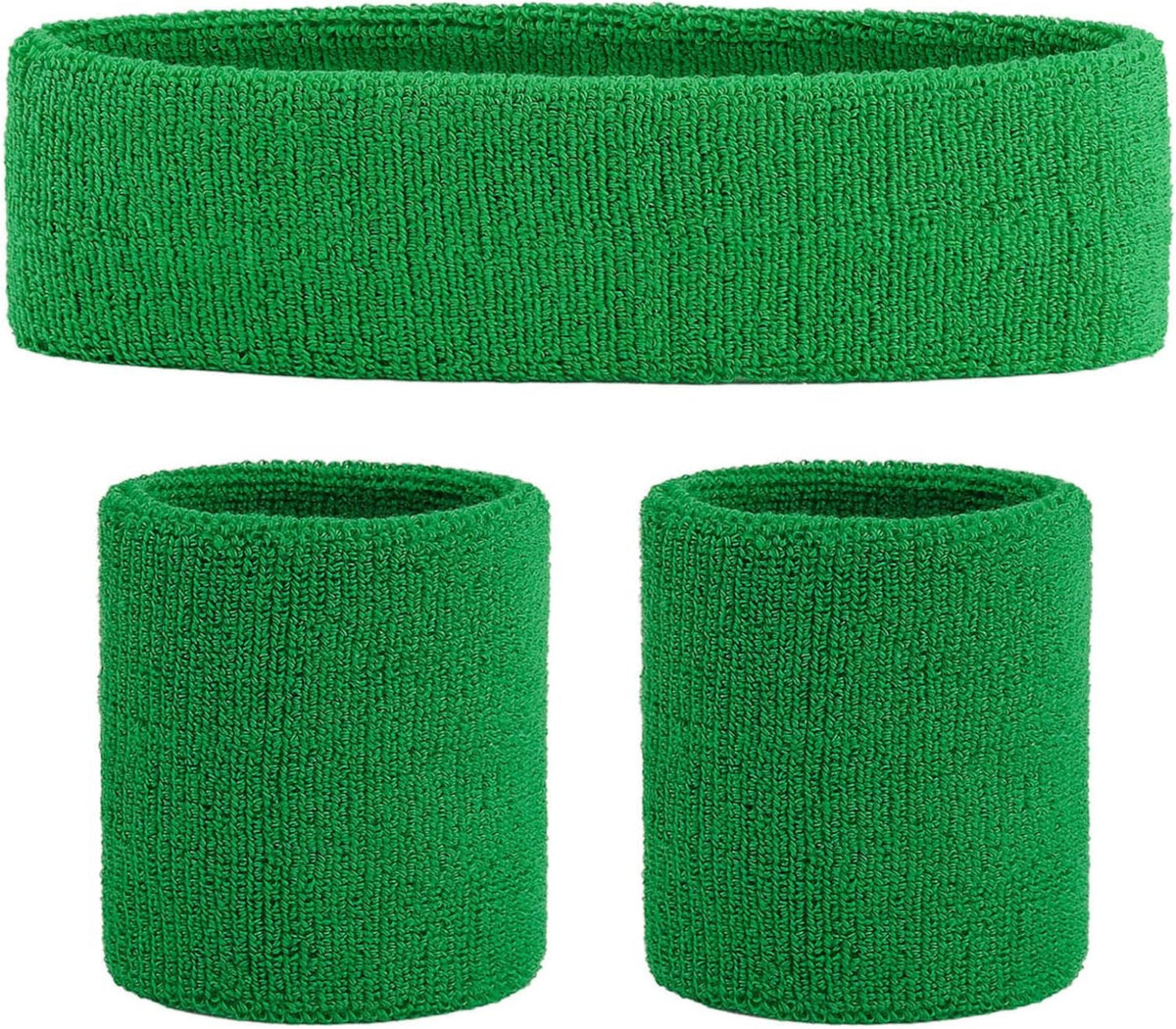 Sweatband Set Sports Headband Wristband Set Sweatbands Terry Cloth Wristband Wrist Sweatband Headbands Moisture Wicking Sweat Absorbing Head Band