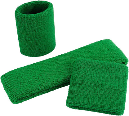 Sweatband Set Sports Headband Wristband Set Sweatbands Terry Cloth Wristband Wrist Sweatband Headbands Moisture Wicking Sweat Absorbing Head Band