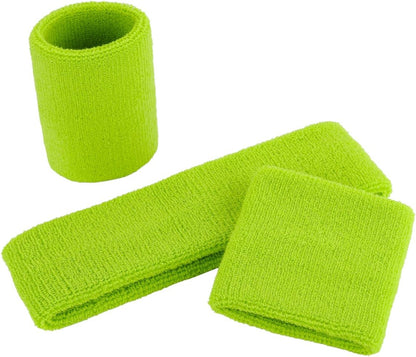 Sweatband Set Sports Headband Wristband Set Sweatbands Terry Cloth Wristband Wrist Sweatband Headbands Moisture Wicking Sweat Absorbing Head Band