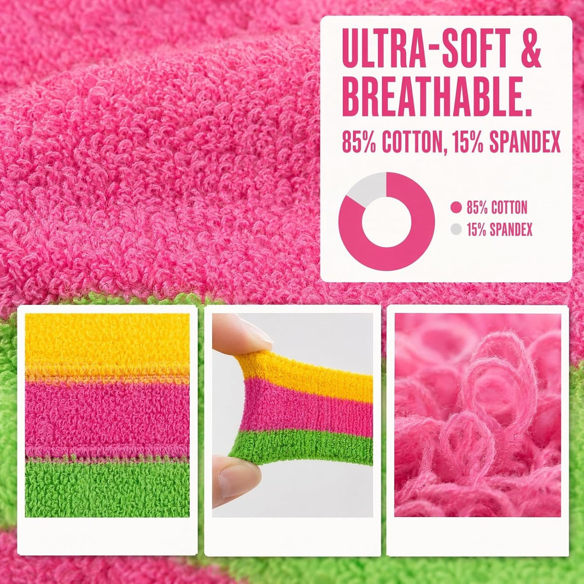 Sweatband Set Sports Headband Wristband Set Sweatbands Terry Cloth Wristband Wrist Sweatband Headbands Moisture Wicking Sweat Absorbing Head Band
