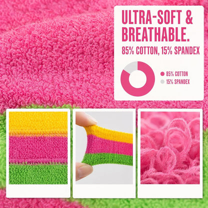 Sweatband Set Sports Headband Wristband Set Sweatbands Terry Cloth Wristband Wrist Sweatband Headbands Moisture Wicking Sweat Absorbing Head Band
