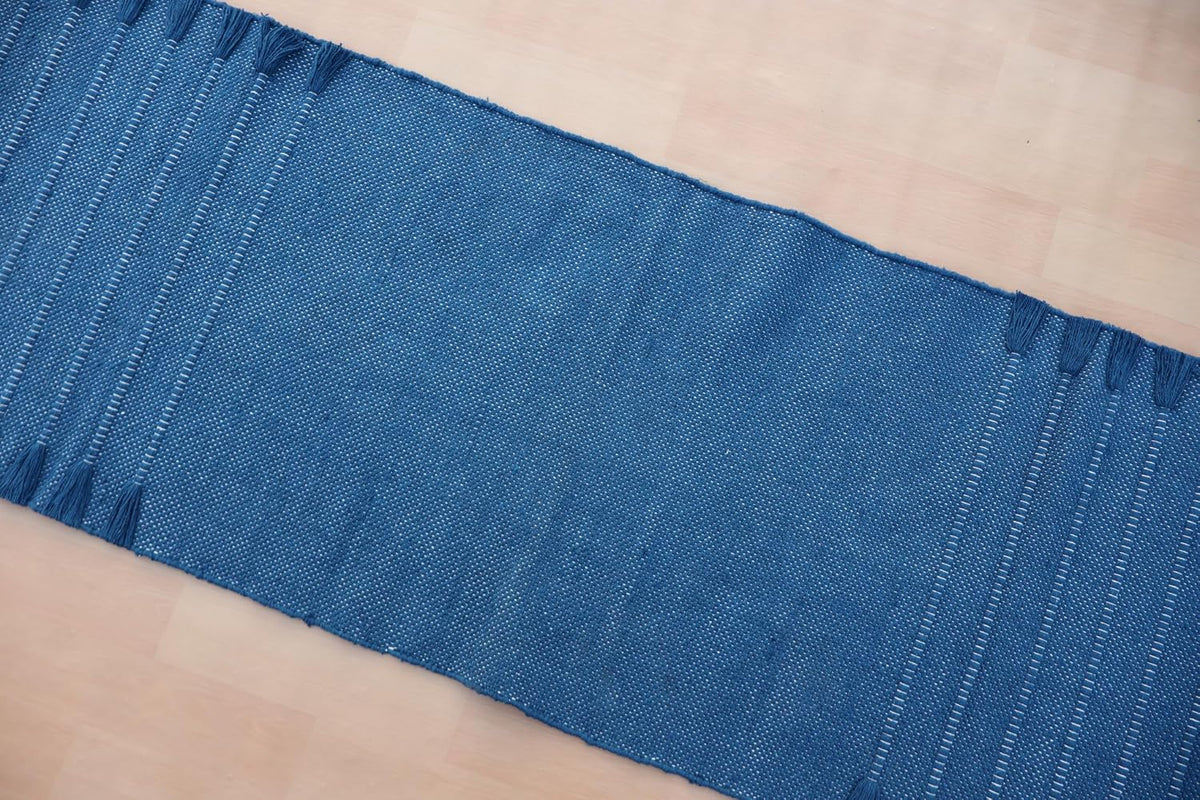Jaipur art & Rugs Organic Cotton Yoga Mat - Eco-Friendly Hand-Woven Rug - Non Slip & Thick (24”x72”x5mm) for Everyday Fitness at Home - Comfortable Extra-Long