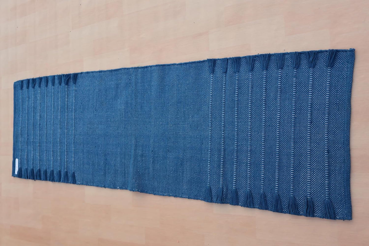 Jaipur art & Rugs Organic Cotton Yoga Mat - Eco-Friendly Hand-Woven Rug - Non Slip & Thick (24”x72”x5mm) for Everyday Fitness at Home - Comfortable Extra-Long