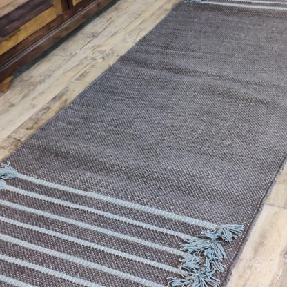 Jaipur art & Rugs Organic Cotton Yoga Mat - Eco-Friendly Hand-Woven Rug - Non Slip & Thick (24”x72”x5mm) for Everyday Fitness at Home - Comfortable Extra-Long
