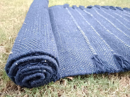Jaipur art & Rugs Organic Cotton Yoga Mat - Eco-Friendly Hand-Woven Rug - Non Slip & Thick (24”x72”x5mm) for Everyday Fitness at Home - Comfortable Extra-Long