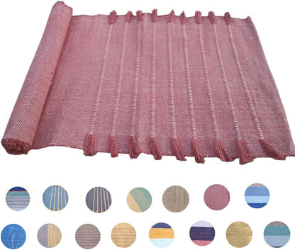 Jaipur art & Rugs Organic Cotton Yoga Mat - Eco-Friendly Hand-Woven Rug - Non Slip & Thick (24”x72”x5mm) for Everyday Fitness at Home - Comfortable Extra-Long