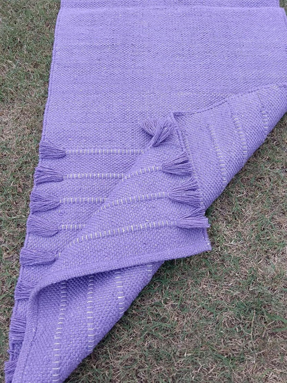 Jaipur art & Rugs Organic Cotton Yoga Mat - Eco-Friendly Hand-Woven Rug - Non Slip & Thick (24”x72”x5mm) for Everyday Fitness at Home - Comfortable Extra-Long