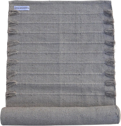 Jaipur art & Rugs Organic Cotton Yoga Mat - Eco-Friendly Hand-Woven Rug - Non Slip & Thick (24”x72”x5mm) for Everyday Fitness at Home - Comfortable Extra-Long