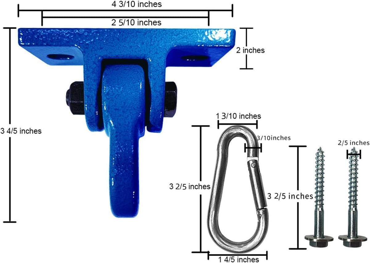 Heavy Duty Blue Swing Hangers Screws Bolts Included Over 5000 lb Capacity Playground Porch Yoga Seat Trapeze Wooden Sets Indoor Outdoor