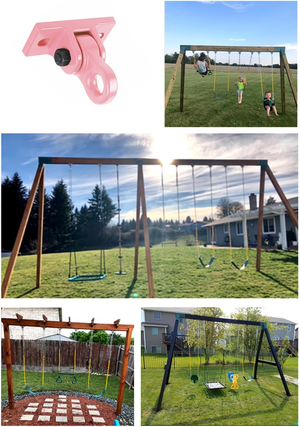 Heavy Duty Blue Swing Hangers Screws Bolts Included Over 5000 lb Capacity Playground Porch Yoga Seat Trapeze Wooden Sets Indoor Outdoor