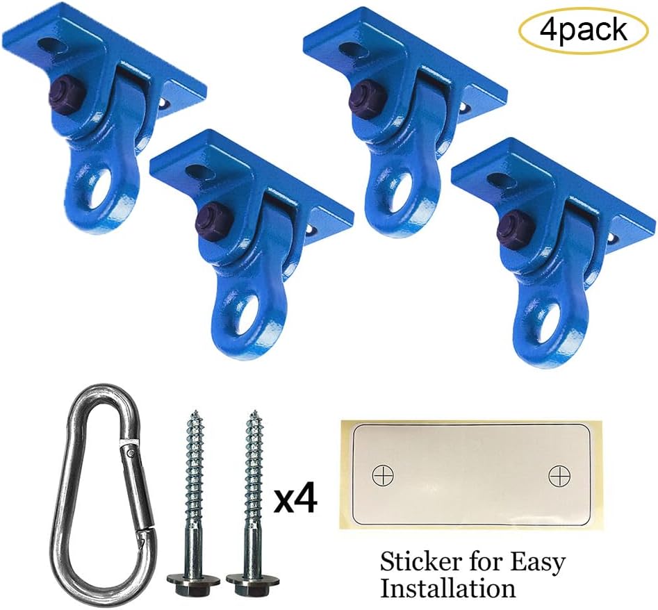 Heavy Duty Blue Swing Hangers Screws Bolts Included Over 5000 lb Capacity Playground Porch Yoga Seat Trapeze Wooden Sets Indoor Outdoor