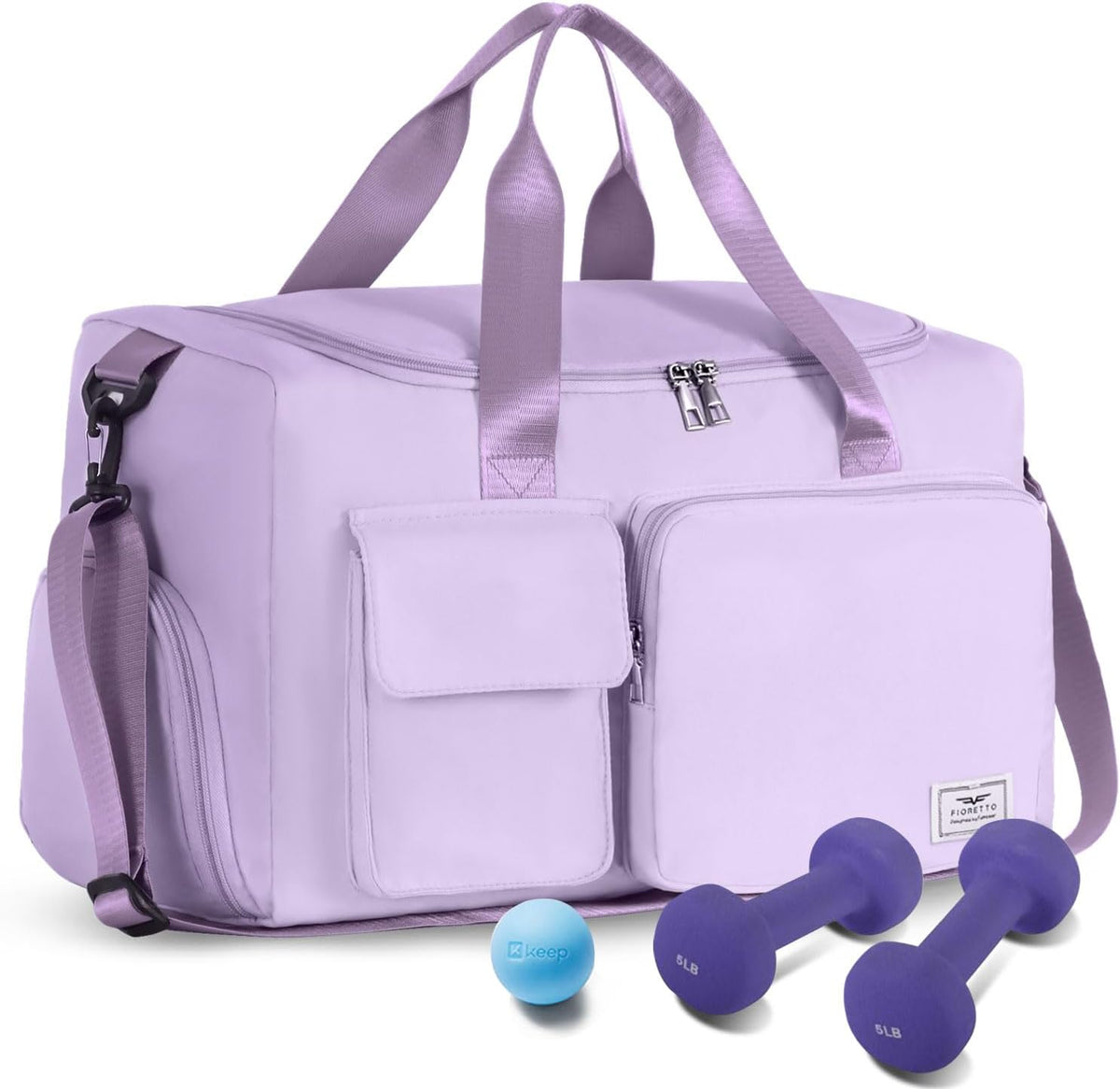 Women's Gym Duffle Bag with Shoes Compartment, 30L Capacity, Ideal for Travel, Gym, Sports, Duffel, Weekender