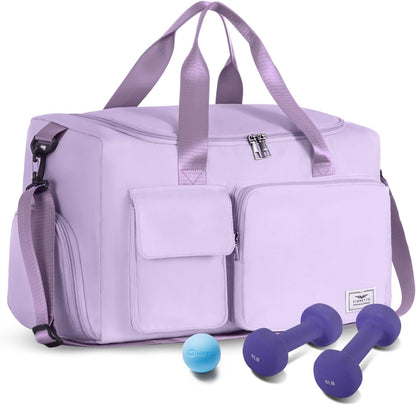 Women's Gym Duffle Bag with Shoes Compartment, 30L Capacity, Ideal for Travel, Gym, Sports, Duffel, Weekender