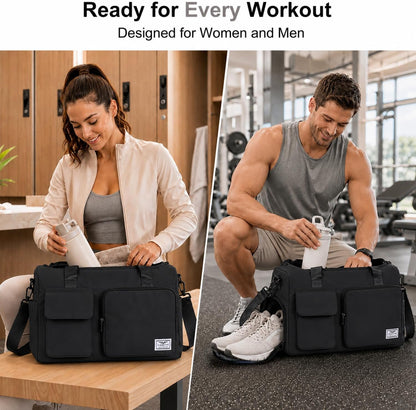 Women's Gym Duffle Bag with Shoes Compartment, 30L Capacity, Ideal for Travel, Gym, Sports, Duffel, Weekender