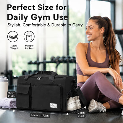 Women's Gym Duffle Bag with Shoes Compartment, 30L Capacity, Ideal for Travel, Gym, Sports, Duffel, Weekender