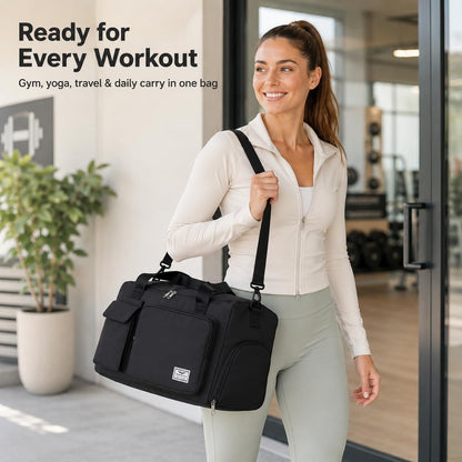 Women's Gym Duffle Bag with Shoes Compartment, 30L Capacity, Ideal for Travel, Gym, Sports, Duffel, Weekender