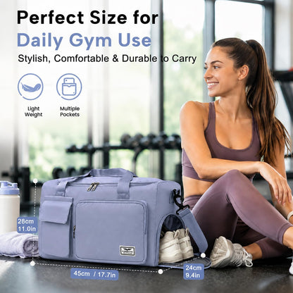 Women's Gym Duffle Bag with Shoes Compartment, 30L Capacity, Ideal for Travel, Gym, Sports, Duffel, Weekender