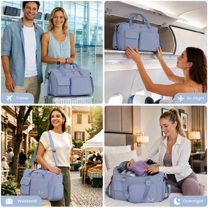 Women's Gym Duffle Bag with Shoes Compartment, 30L Capacity, Ideal for Travel, Gym, Sports, Duffel, Weekender