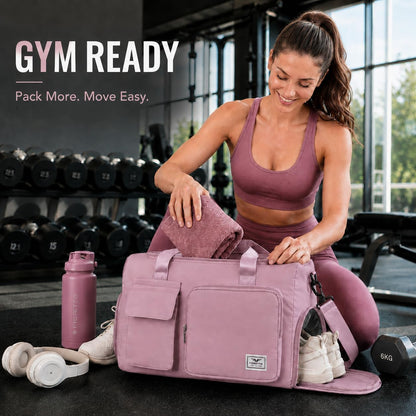 Women's Gym Duffle Bag with Shoes Compartment, 30L Capacity, Ideal for Travel, Gym, Sports, Duffel, Weekender