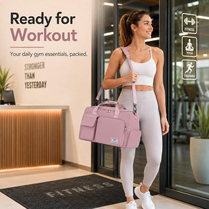 Women's Gym Duffle Bag with Shoes Compartment, 30L Capacity, Ideal for Travel, Gym, Sports, Duffel, Weekender
