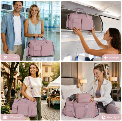 Women's Gym Duffle Bag with Shoes Compartment, 30L Capacity, Ideal for Travel, Gym, Sports, Duffel, Weekender