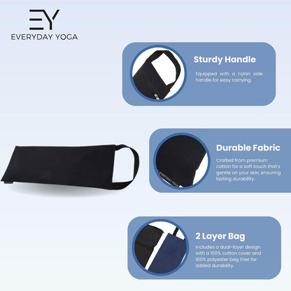 Sandbag Cotton Unfilled, Zipper Cover with Inner Bag - Black