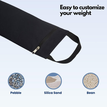 Sandbag Cotton Unfilled, Zipper Cover with Inner Bag - Black