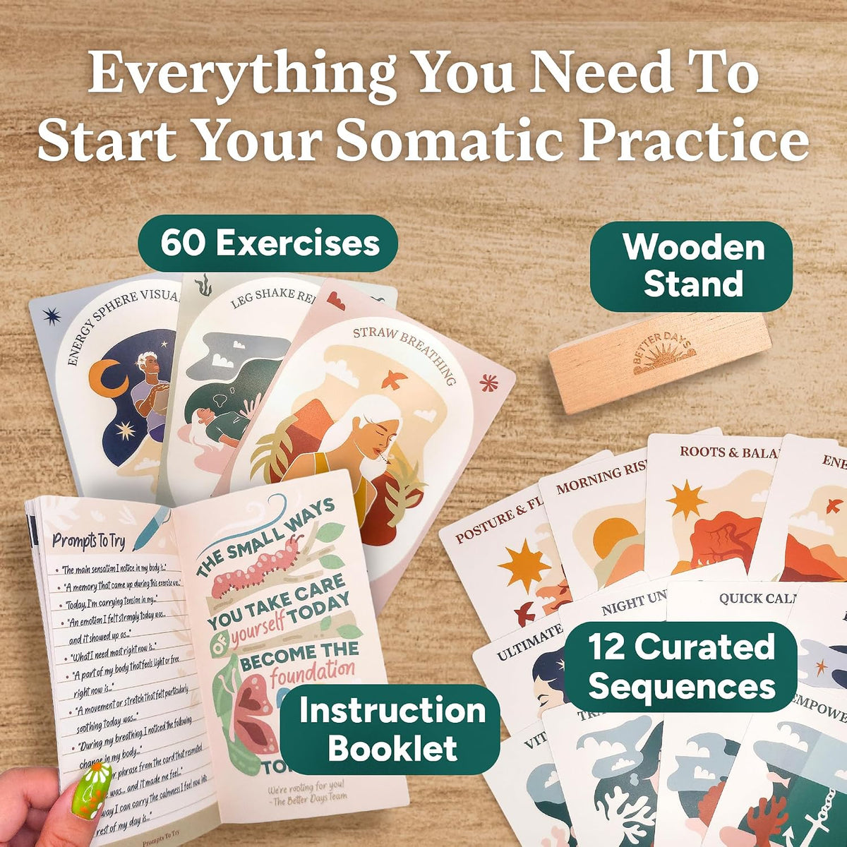 Somatic Therapy Cards - 60 Nervous System Regulation Exercises