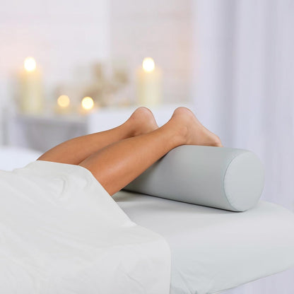Massage Bolster Pillow Full Round – Durable, Easy to Clean 100% PU Upholstery incl. Strap Handle/Professional Quality CFC-Free/Back Pain Relief