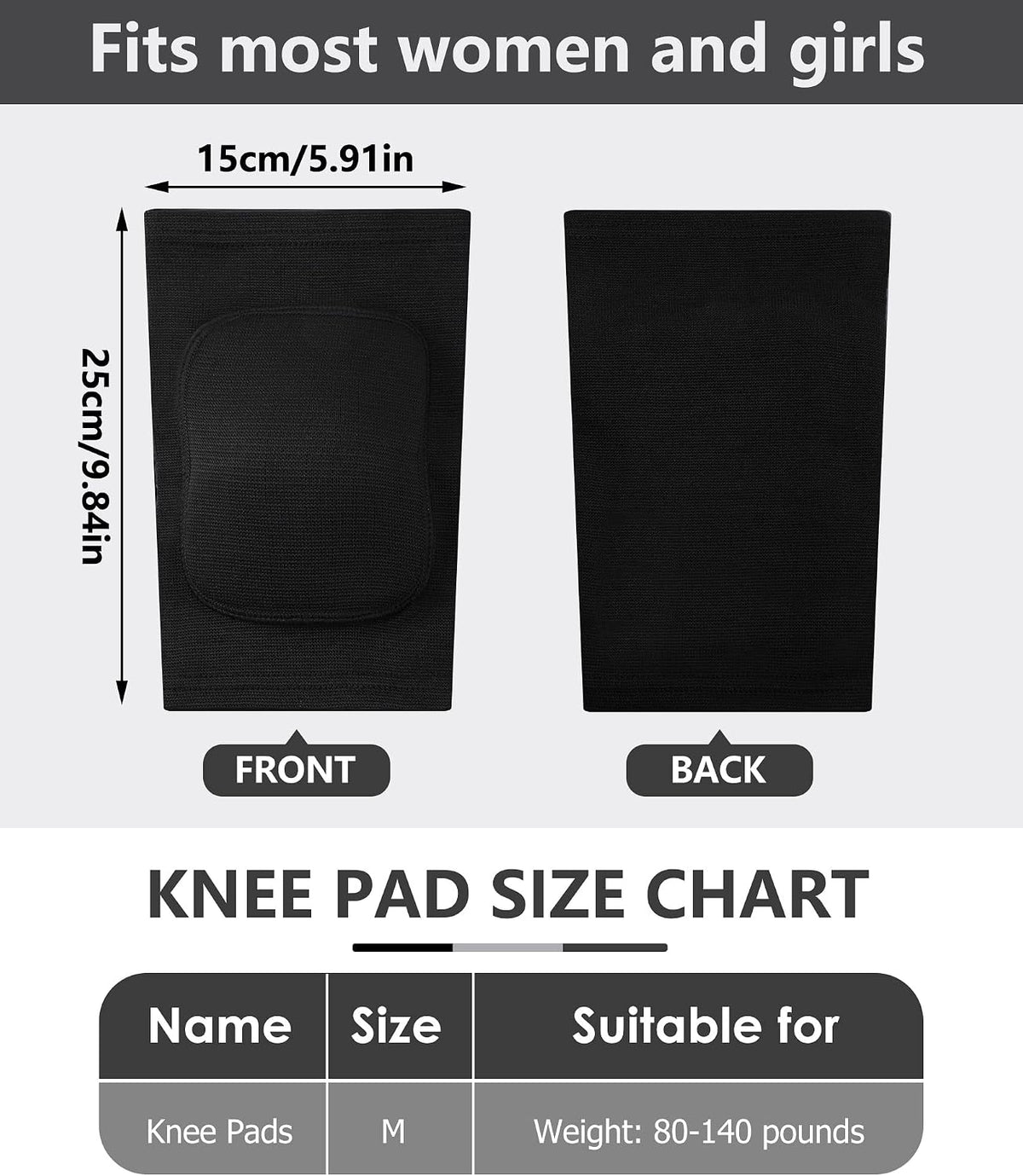 3 Pairs Dance Knee Pads Women Non-Slip