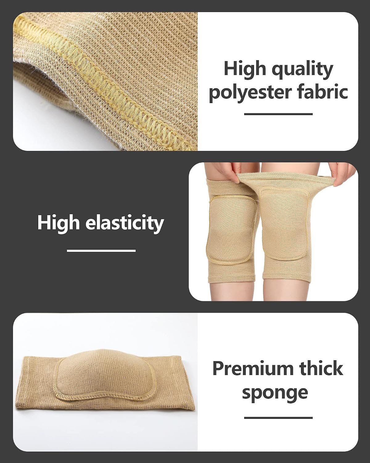 3 Pairs Dance Knee Pads Women Non-Slip