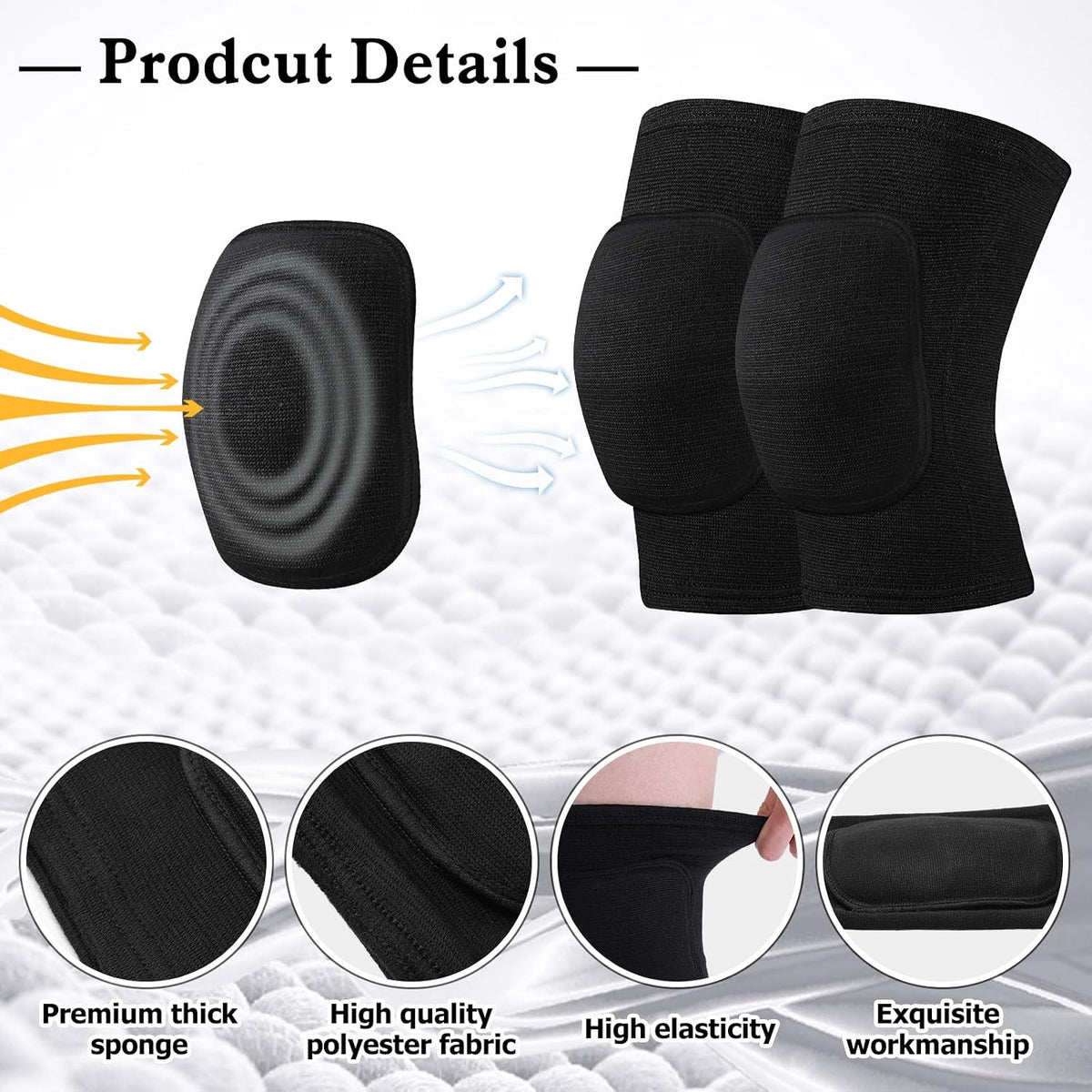 3 Pairs Dance Knee Pads Women Non-Slip
