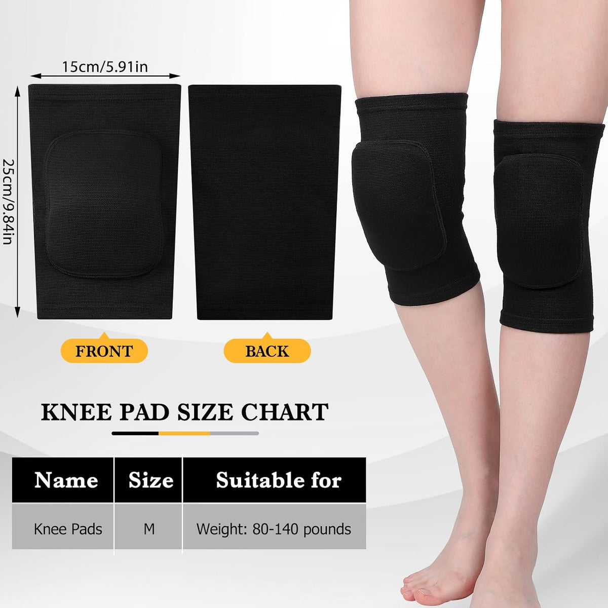 3 Pairs Dance Knee Pads Women Non-Slip