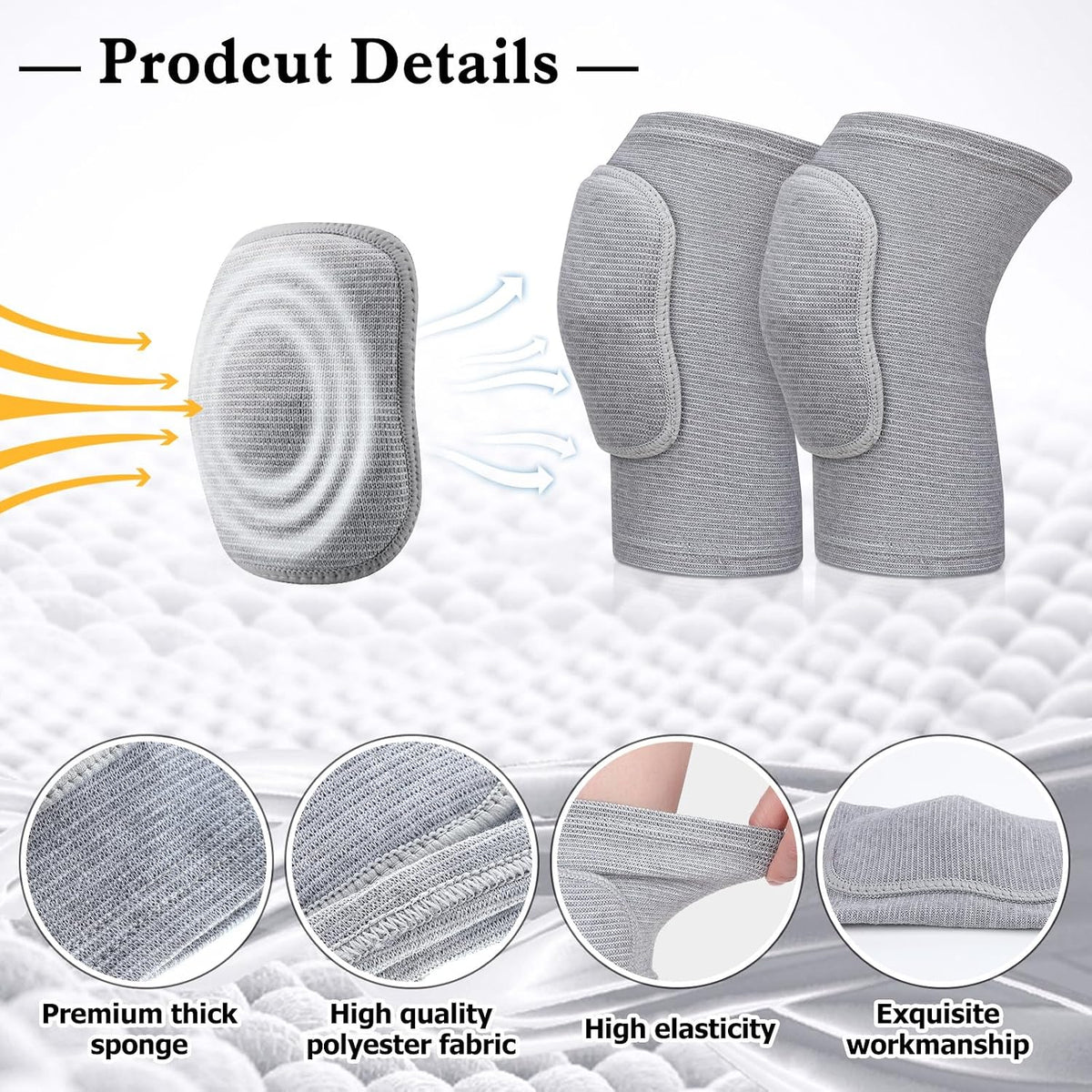 3 Pairs Dance Knee Pads Women Non-Slip