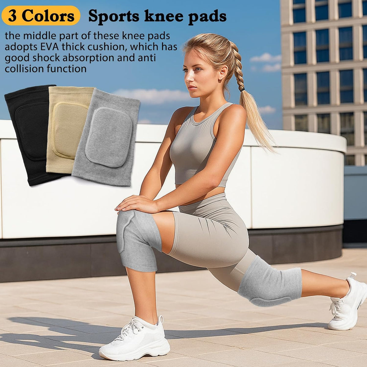 3 Pairs Dance Knee Pads Women Non-Slip