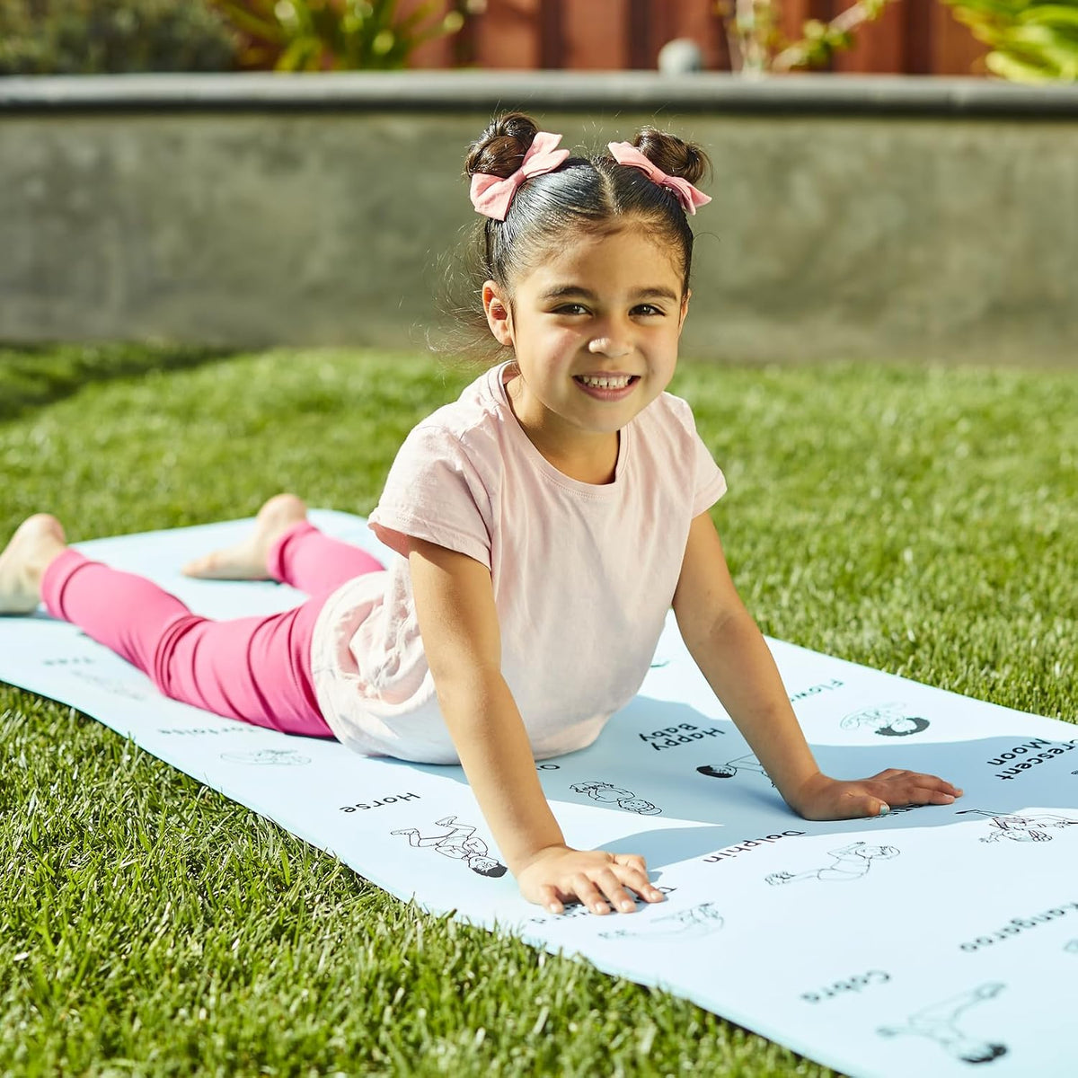 Kids Yoga Mat with Illustrated Poses, 5 mm Thick