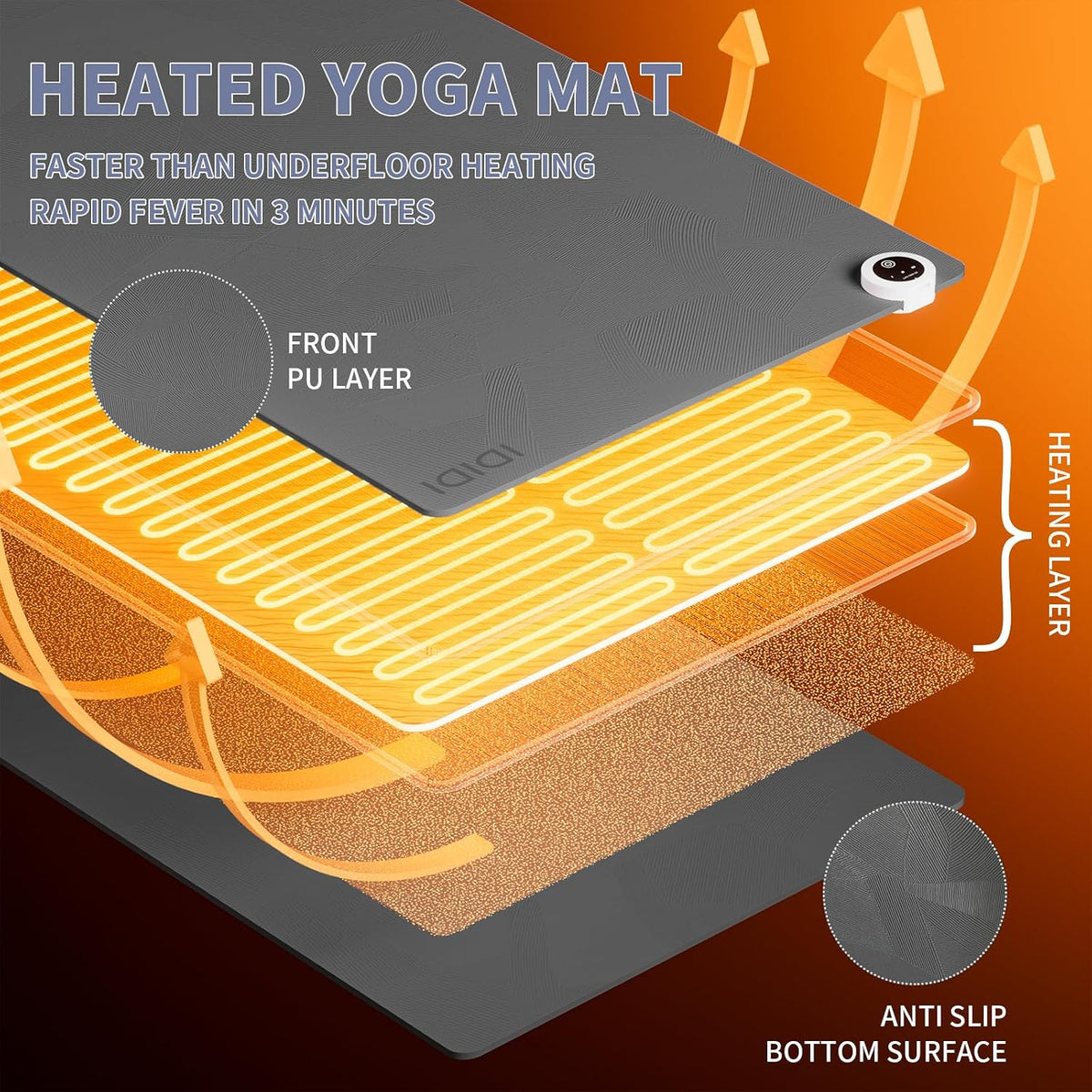 Heating yoga mat, warm yoga pad, more comfortable fitness mat in winter, yoga and meditation bio-mat