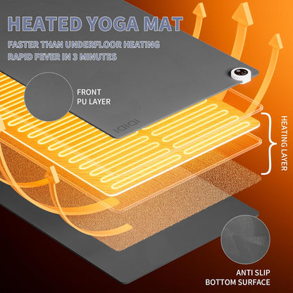 Heating yoga mat, warm yoga pad, more comfortable fitness mat in winter, yoga and meditation bio-mat