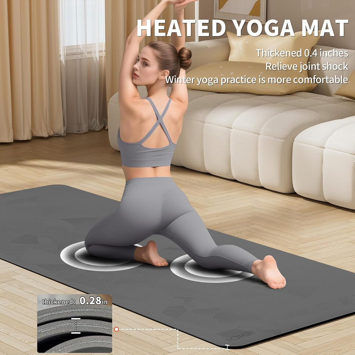 Heating yoga mat, warm yoga pad, more comfortable fitness mat in winter, yoga and meditation bio-mat